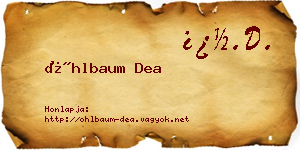 Öhlbaum Dea névjegykártya